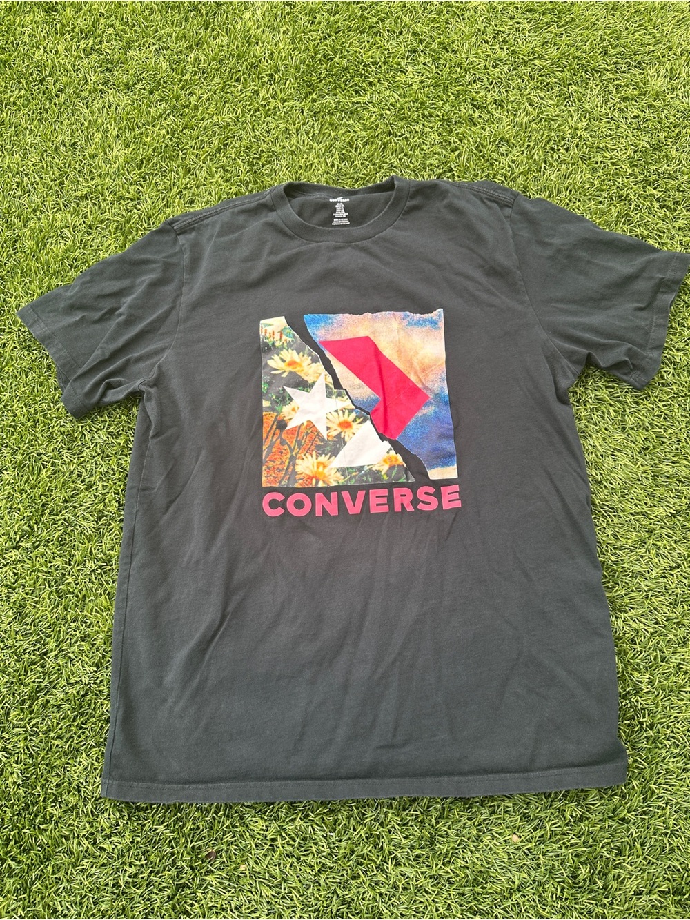 Converse Graphic T-Shirt Black Logo Tee Size XL